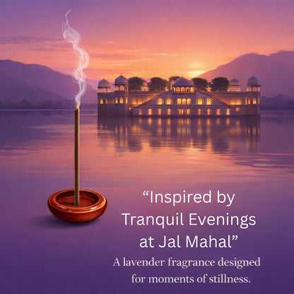 Lavender Bambooless Incense Sticks – “Jal Mahal Evenings” | Long Lasting Low Smoke Agarbatti | Inspired by Jaipur’s Calm Lake Evenings | Meditation & Stress Relief | 40 Sticks
