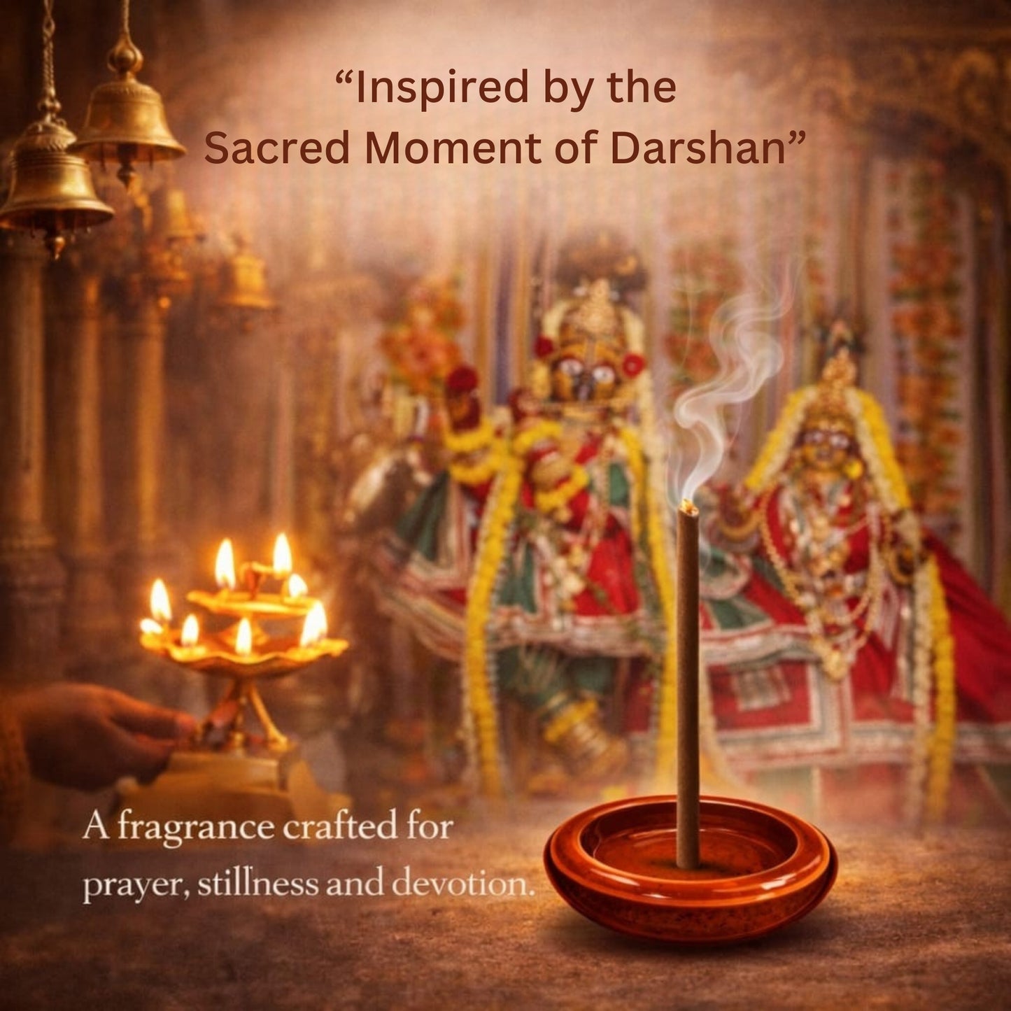 Darshan (Kesar Chandan Bambooless Incense Sticks) | Premium Low Smoke Agarbatti for Puja, Meditation & Aarti | Long Lasting Temple Fragrance | Clean Burning Bambooless Incense