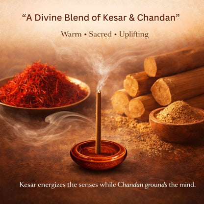 Darshan (Kesar Chandan Bambooless Incense Sticks) | Premium Low Smoke Agarbatti for Puja, Meditation & Aarti | Long Lasting Temple Fragrance | Clean Burning Bambooless Incense