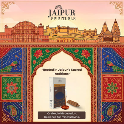 Oudh Bambooless Incense Sticks – “Oudh of Amer” Fragrance | Premium Low Smoke Agarbatti | Inspired by the Royal Evenings of Amer Fort, Jaipur | Long Lasting Luxury Aroma | 40 Sticks
