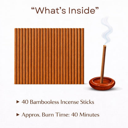 Darshan (Kesar Chandan Bambooless Incense Sticks) | Premium Low Smoke Agarbatti for Puja, Meditation & Aarti | Long Lasting Temple Fragrance | Clean Burning Bambooless Incense