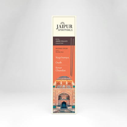 Royal Amer Palace Collection | 3-in-1 Fragrances | Nagchampa, Oudh, Kesar Chandan | Charcoal Free, Pure Aroma (Pack of 3)