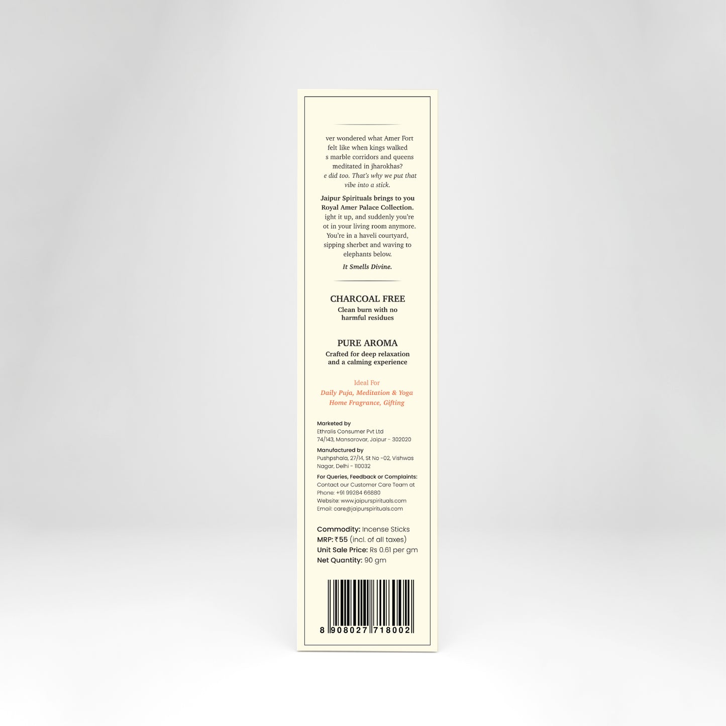 Royal Amer Palace Collection | 3-in-1 Fragrances | Nagchampa, Oudh, Kesar Chandan | Charcoal Free, Pure Aroma (Pack of 3)
