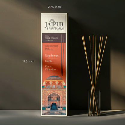 Royal Amer Palace Collection | 3-in-1 Fragrances | Nagchampa, Oudh, Kesar Chandan | Charcoal Free, Pure Aroma (Pack of 3)